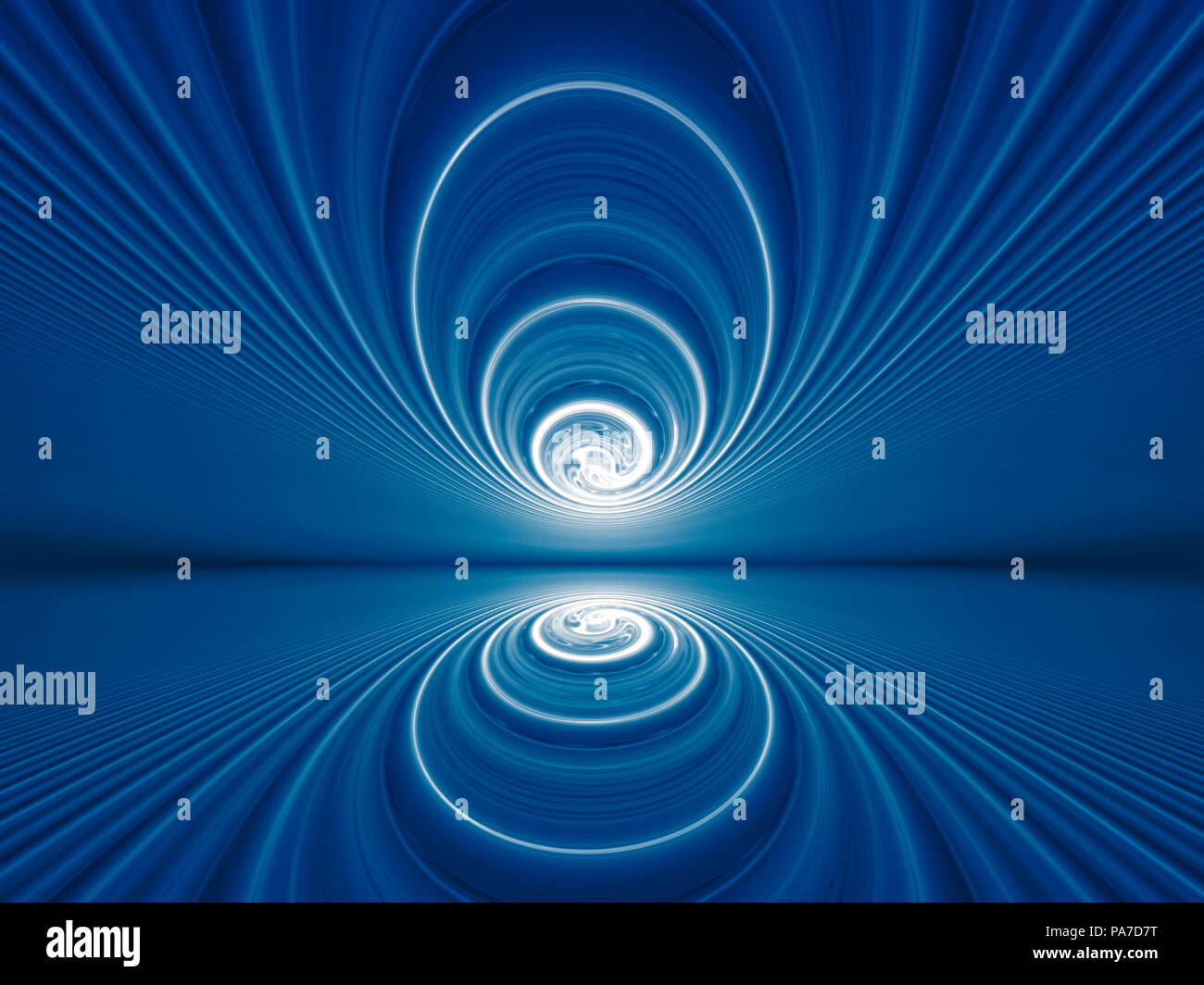 Una illustrazione di un nice abstract blue horizon cerchi di sfondo Foto Stock