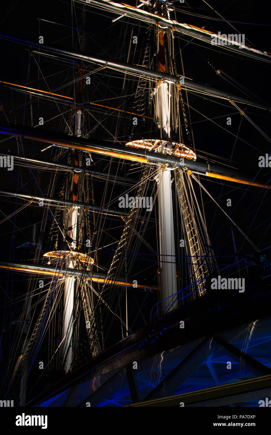 Le esposizioni più lunghe a Londra, presa dal lato di Greenwich.Cavalletto, Nikon D3300, 30 sec esposizione, treppiede Foto Stock