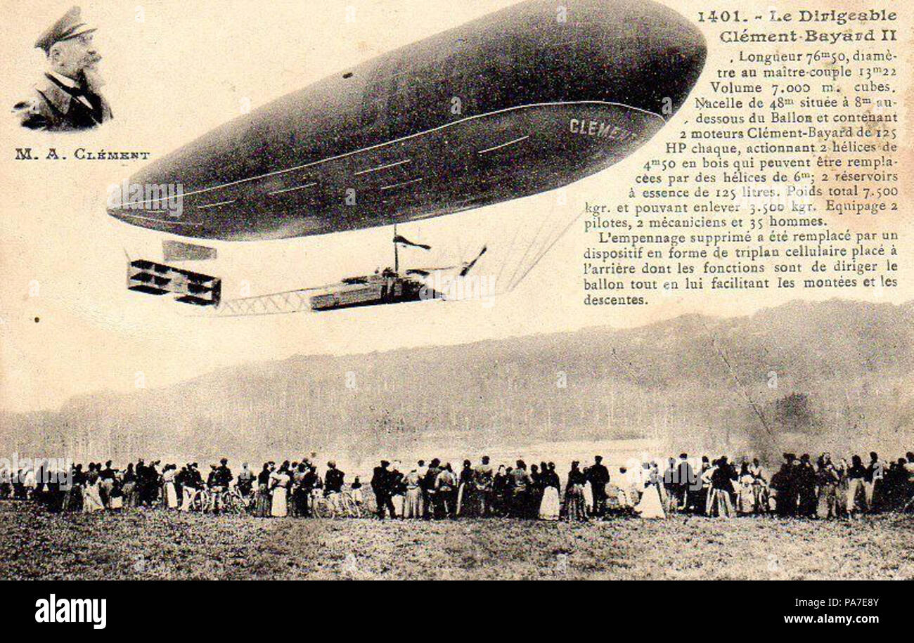 102 Aerostation CPA le dirigibili Clément Bayard en vol Foto Stock