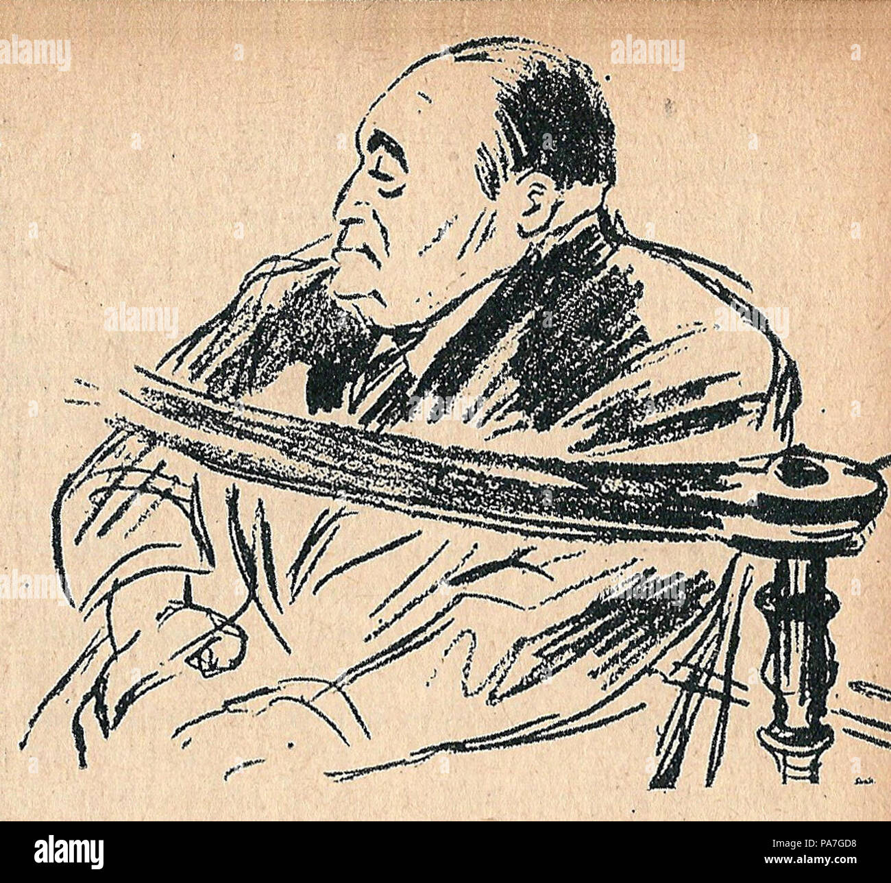 99 Gaston Bonnaure-1935-caricatura-2 Foto Stock