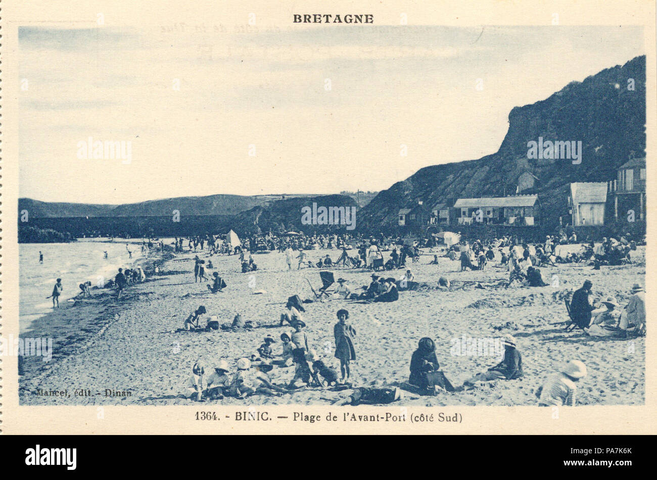 38 Binic-FR-22-vers 1930-plage de l'avant porta (sud) Foto Stock