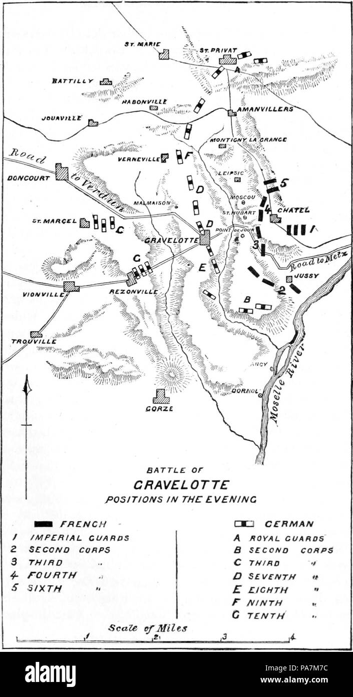 377 battaglie decisive poiché Waterloo-Battle di posizioni Gravelotte di sera Foto Stock