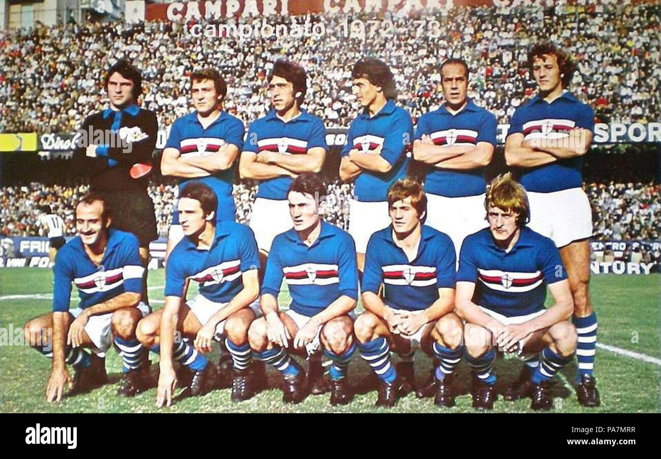 7 1972-73 Unione Calcio Sampdoria Foto Stock