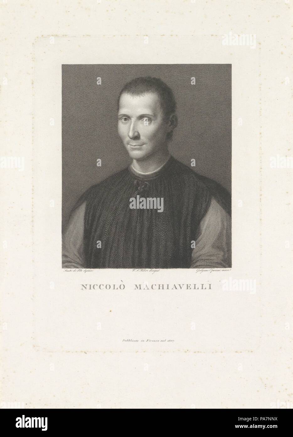 Niccolò Machiavelli (1469-1527). Museo: Collezione privata. Foto Stock
