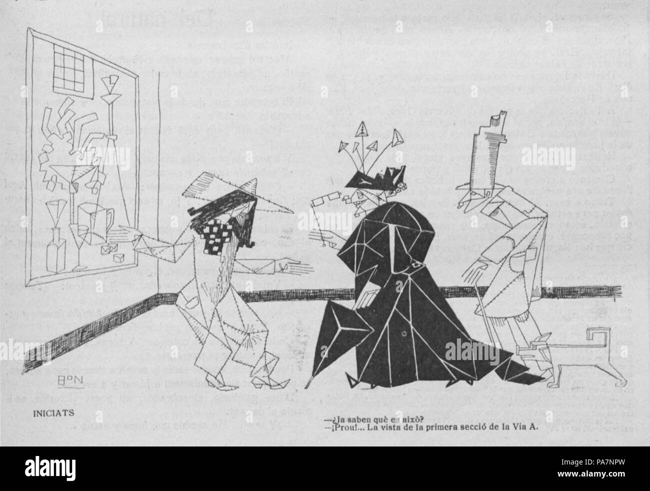 360 caricatura cubista, Esquella de La Torratxa, 3 maggio 1912 Foto Stock