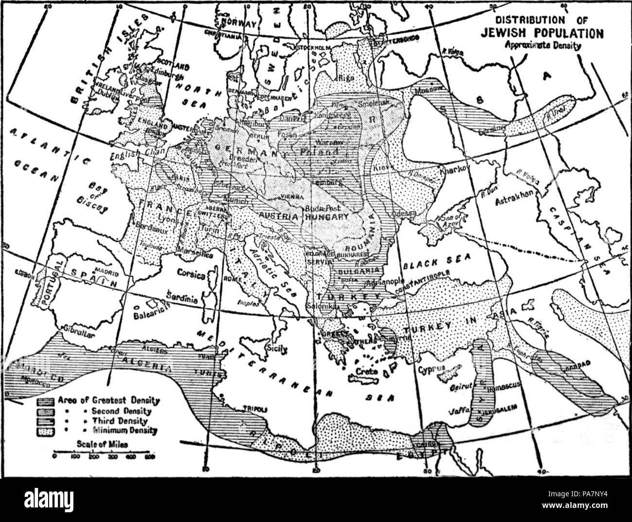 580 La distribuzione della popolazione ebraica Foto Stock