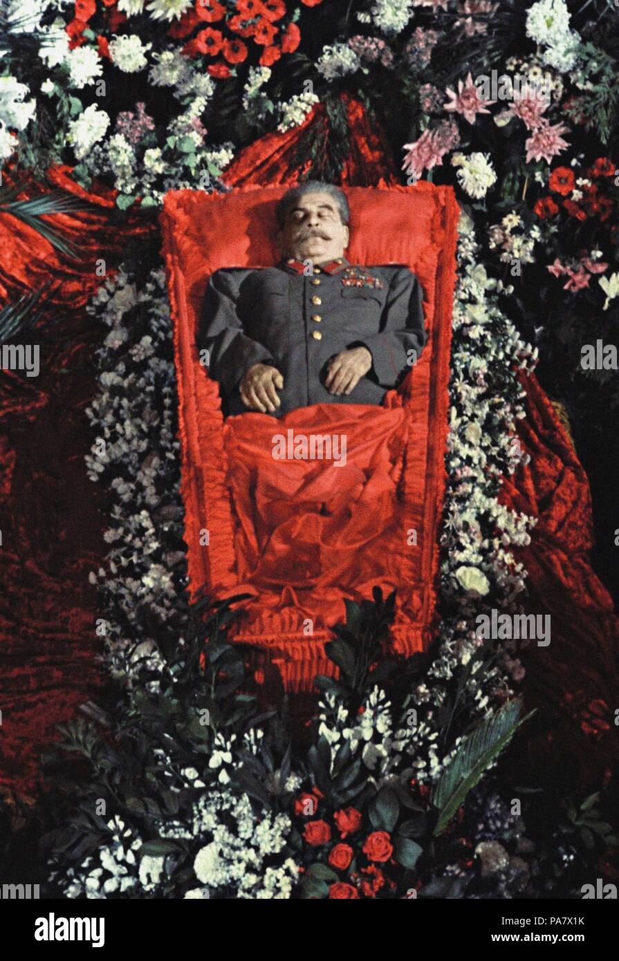 I funerali di stato per il servizio di Joseph Stalin. Casa dei sindacati, di Mosca. Marzo 6, 1953. Museo: Stato russo alla biblioteca storica di Mosca. Foto Stock