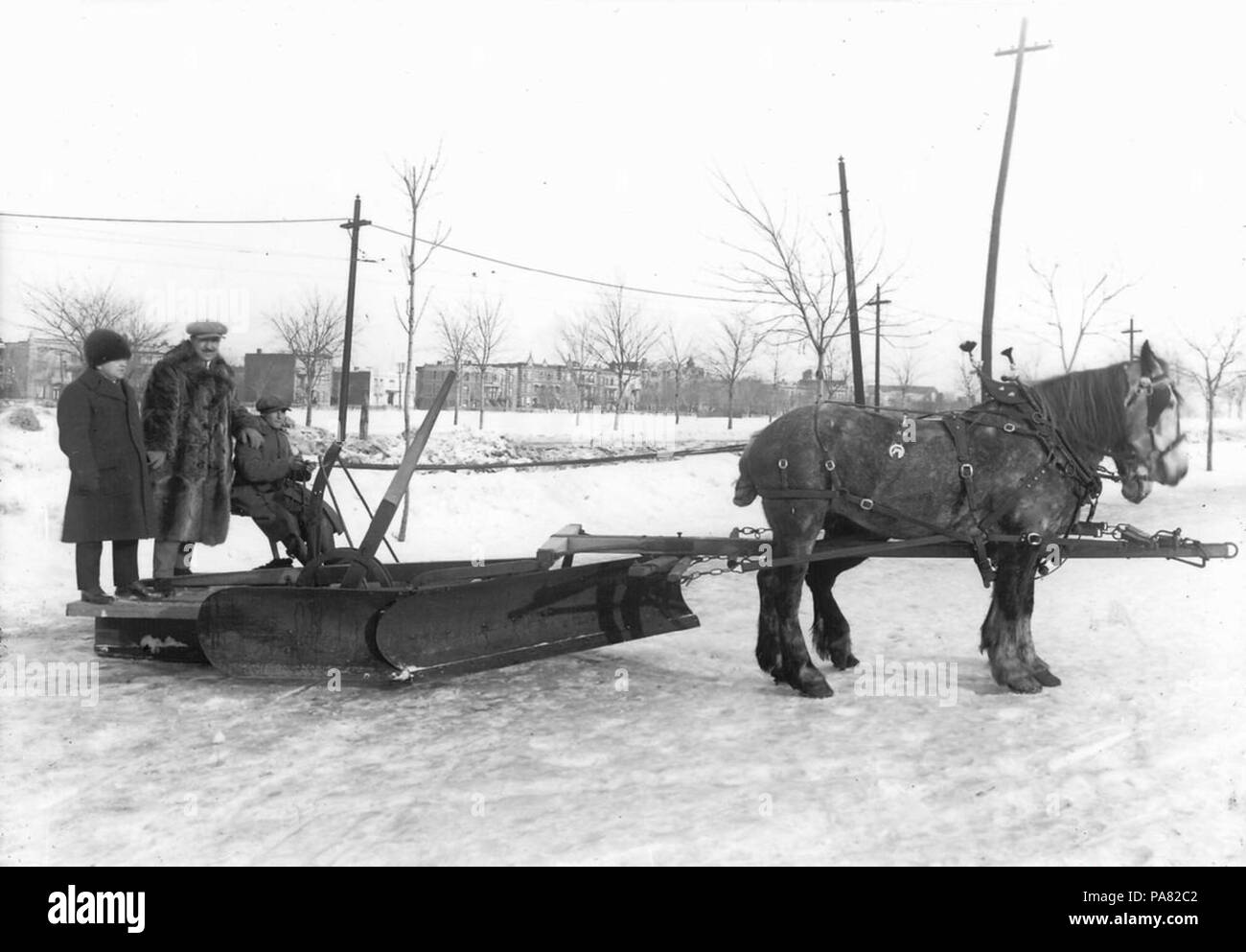 49 Chasse-neige ou charrue, annees 1930 Foto Stock