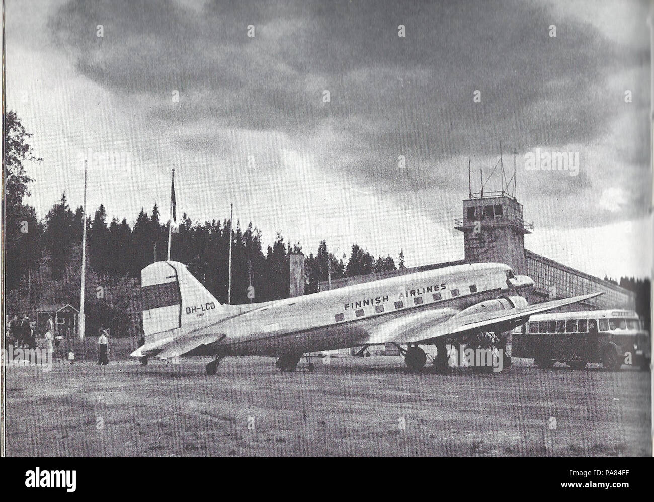60 DC-3 a Jyväskylä aeroporto pre-1959 Foto Stock