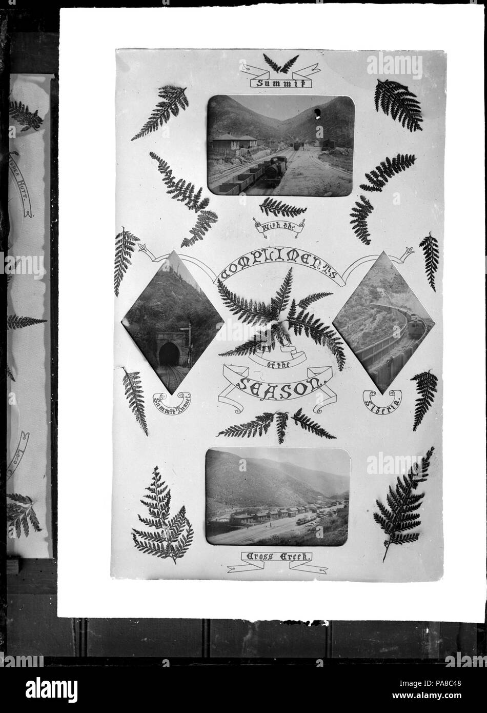 51 Scheda di Natale ideato da una P Godber, servendosi di un montaggio di immagini di interesse ferroviario relativi alla pendenza Rimutaka. ATLIB 295113 Foto Stock