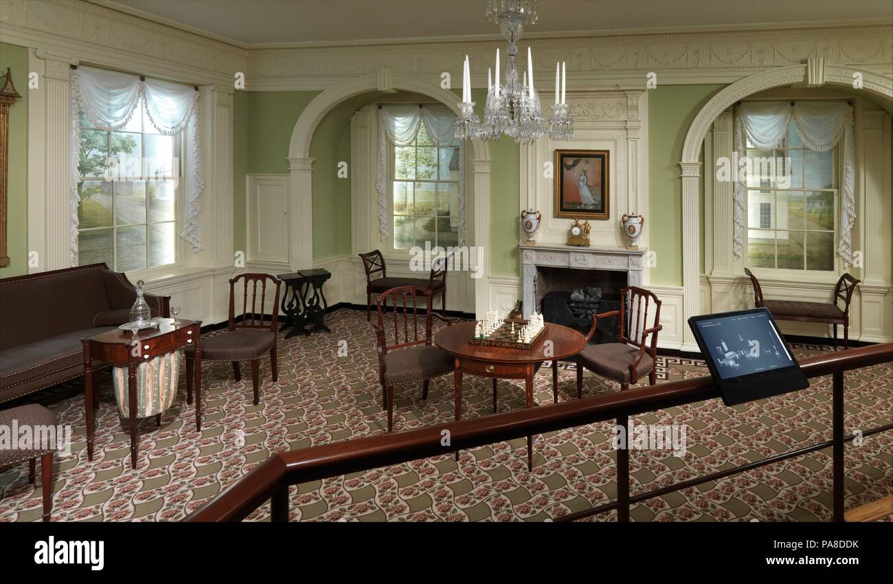 Salone da William Moore House. Cultura: American. Dimensioni: le dimensioni non disponibile. Data: ca. 1811. Questo salone è stato preso da una casa costruita a Pietroburgo, Virginia nel 1811 per William Moore, un Irish-nato il farmacista, ma viene visualizzato in modo visibile di mobili realizzati in New York City. Molti pezzi appartenuti alla nota all'inizio del XX secolo Bertha collettore re Benkard e furono donati al Museo dopo la sua morte. Nel 1980, il museo ha rinominato questo camera in suo onore. Come l'ala americana di Baltimora e Haverhill Camere (18.101.1 e 12.121, rispettivamente), la sala Benkard esemplifica t Foto Stock