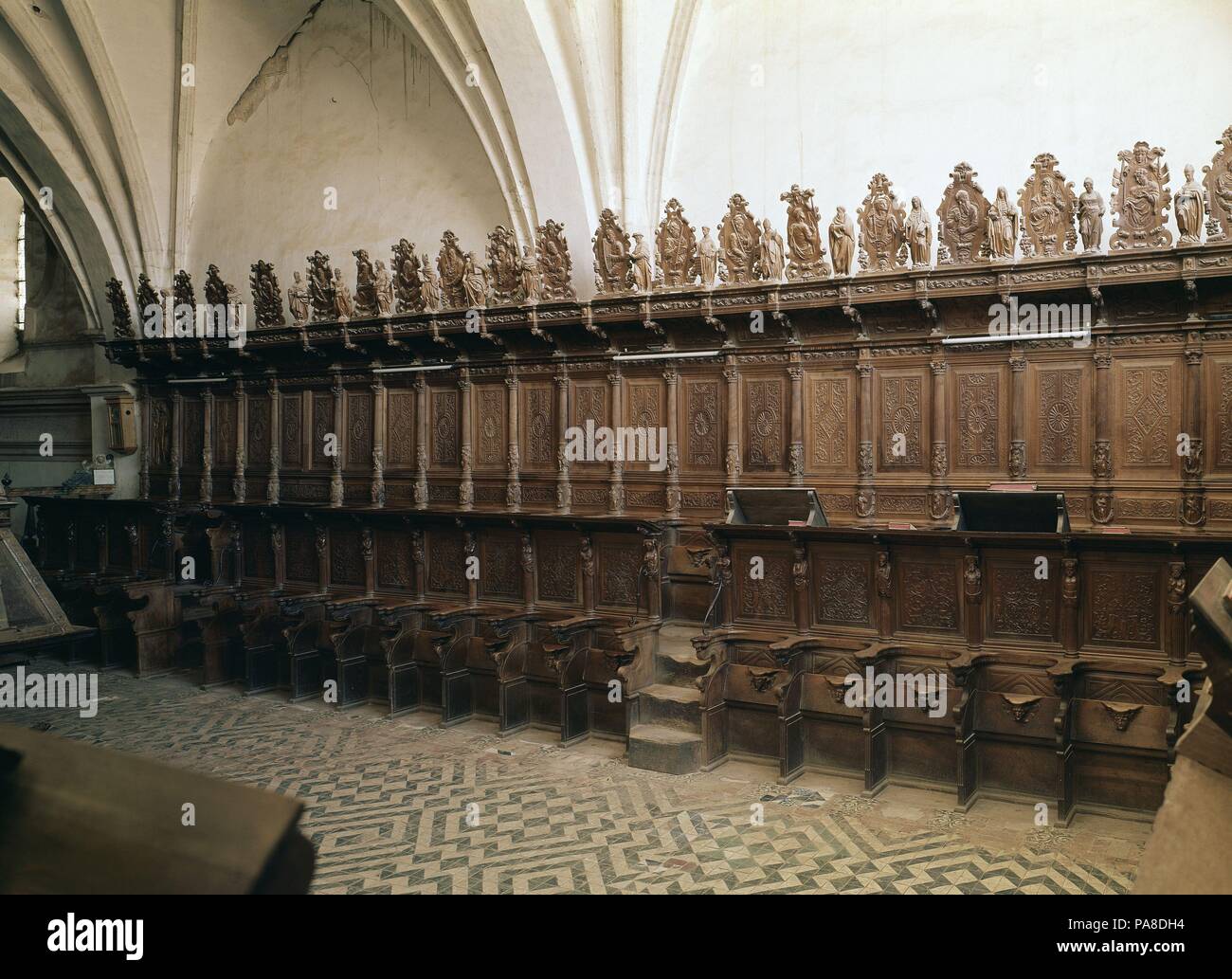 La Iglesia - Coro. Posizione: MONASTERIO DI SANTA MARIA DE LA HUERTA, Soria, Spagna. Foto Stock