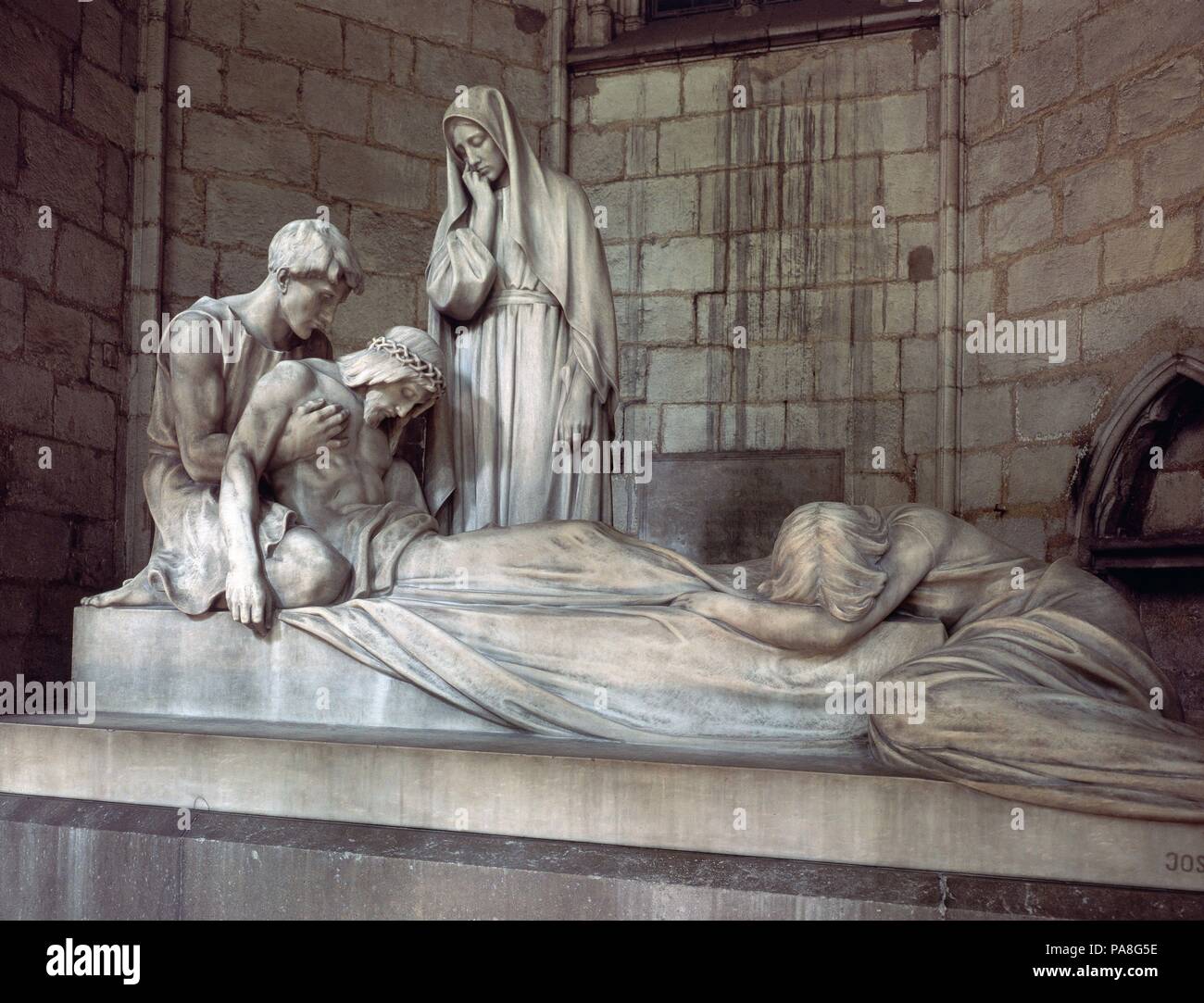 EL ENTIERRO DE CRISTO - 1920 - situado en la Capilla DE LA FAMILIA SANLLEHY EN EL CLAUSTRO DE LA CATEDRAL DE BARCELONA. Autore: Joan Llimona i Bruguera (1860-1926). Posizione: CATEDRAL-interno, Barcelona, Spagna. Foto Stock