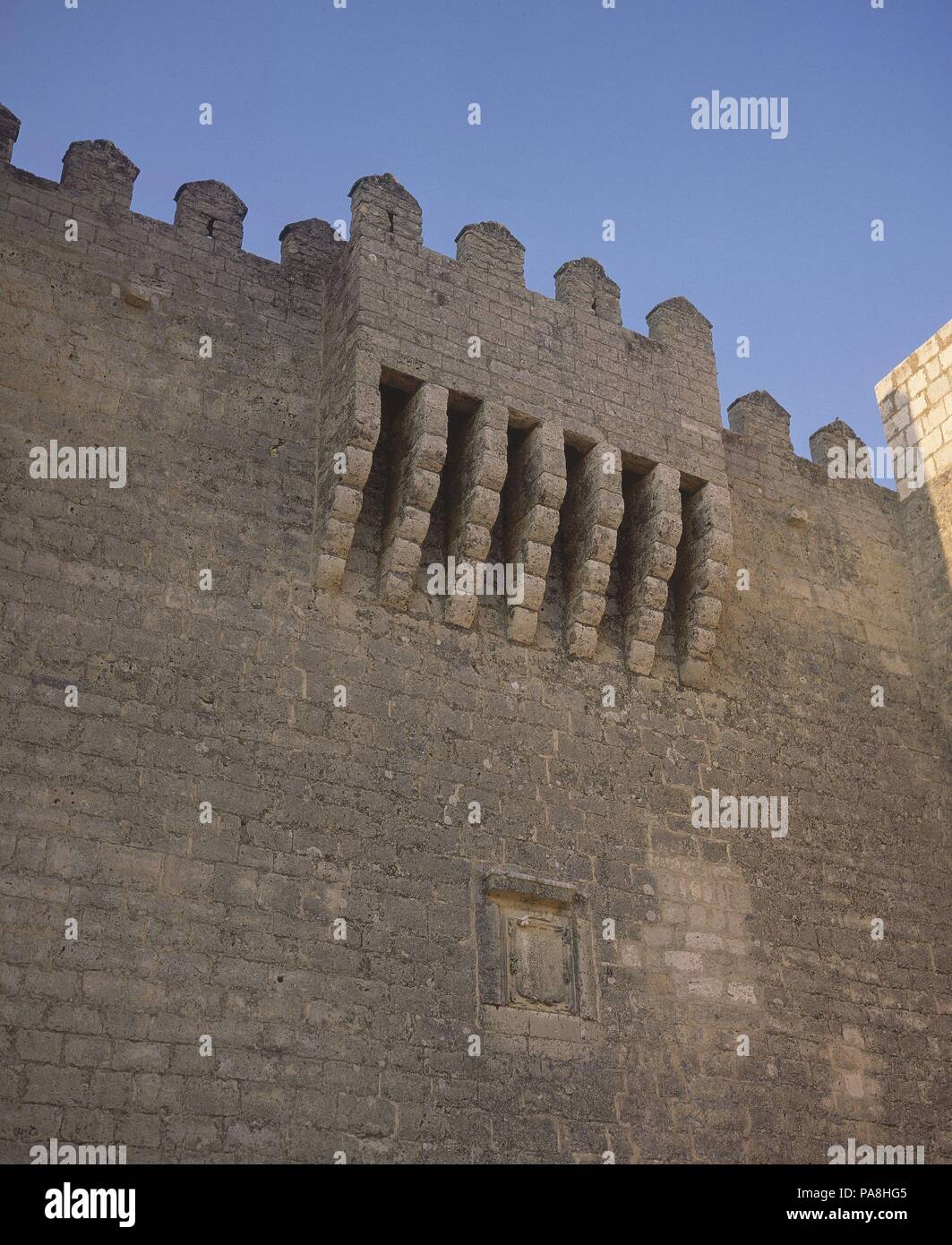 CASTILLO-ALMENA S XIV. Posizione: esterno, MONTE ALEGRE, PALENCIA, Spagna. Foto Stock