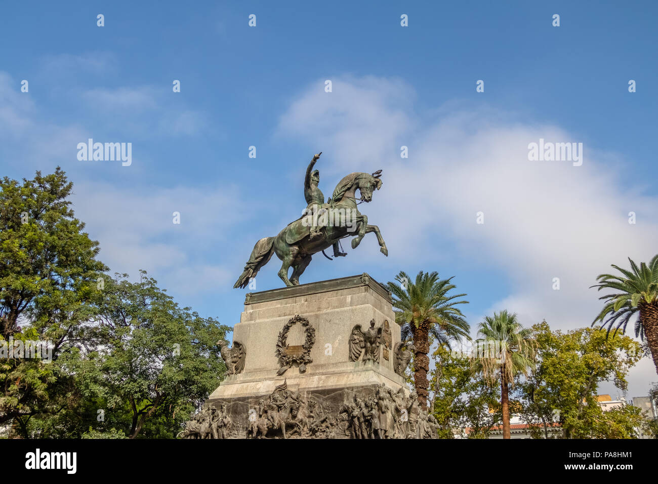 San Martin Statua in Piazza San Martin - Cordoba, Argentina Foto Stock