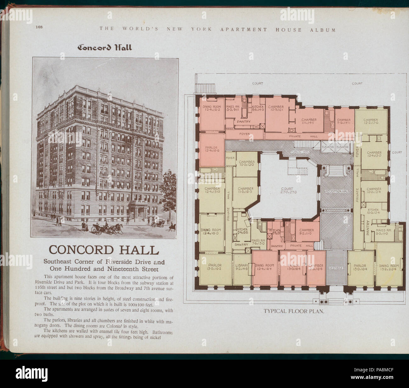 343 Concord Hall, angolo sud-est di Riverside Drive e un centinaio e xix Street (NYPL b11389518-417413) Foto Stock