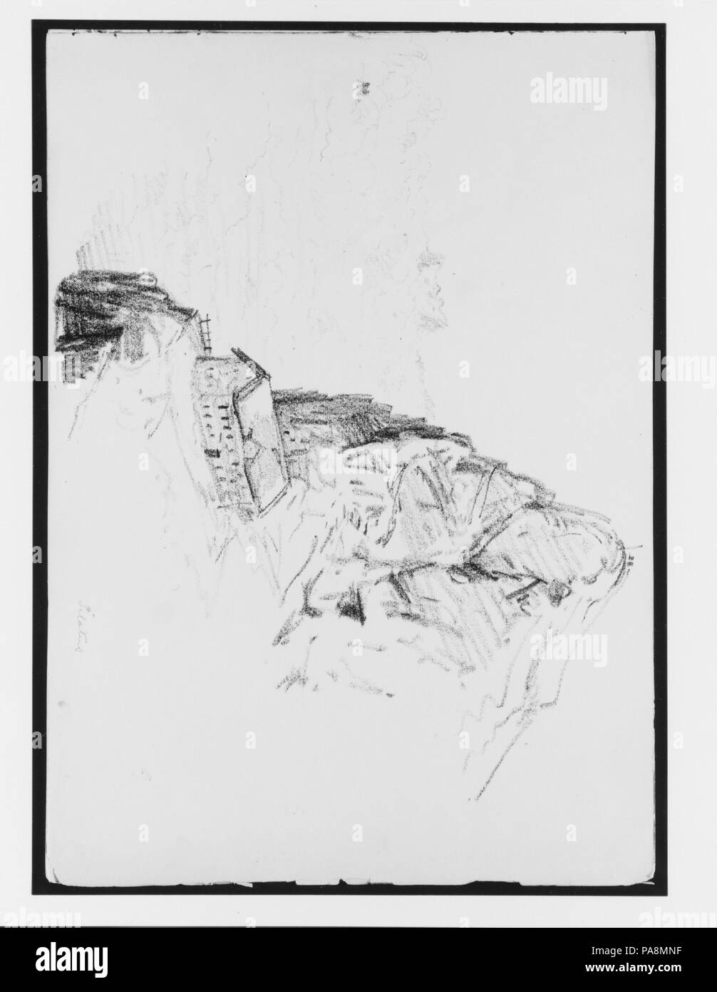 Hotel Bellevue e Maurizio picco, Monte Pilatus (da 'Splendide acquerelli di Montagna' Sketchbook). Artista: John Singer Sargent (American, Firenze 1856-1925 Londra). Dimensioni: 10 7/8 x 16 in. (27,6 x 40,6 cm). Data: 1870. Museo: Metropolitan Museum of Art di New York, Stati Uniti d'America. Foto Stock
