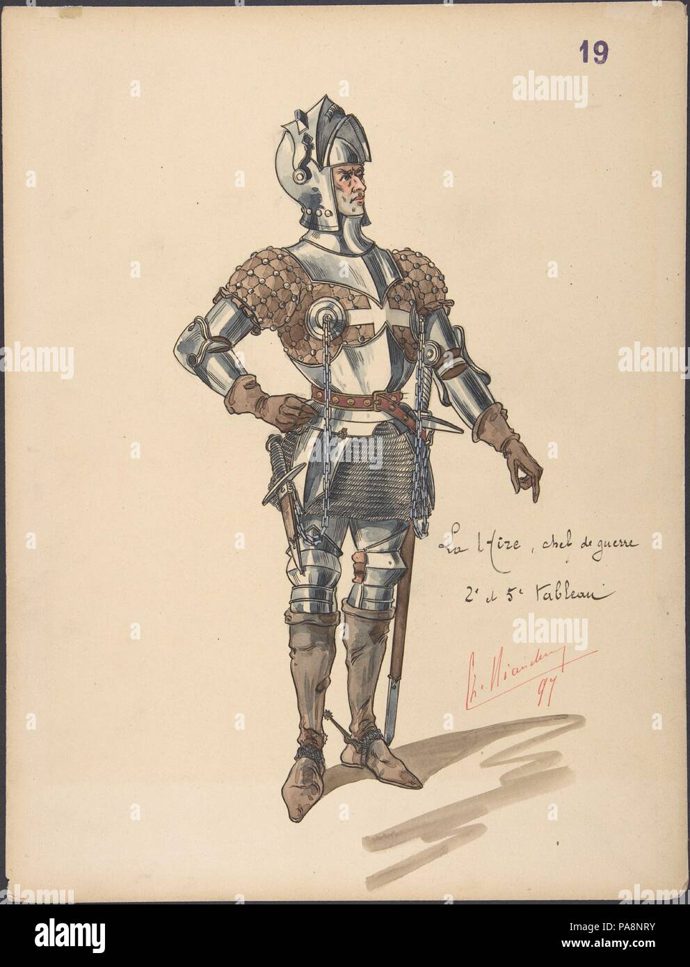 La Hire, chef de guerre. Artista: Sergey Sudeykin (Russo, Smolensk Nyack 1882-1946). Dimensioni: foglio: 12 5/16 x 9 7/16 in. (31,3 x 23,9 cm). Data: n.d.. Museo: Metropolitan Museum of Art di New York, Stati Uniti d'America. Foto Stock