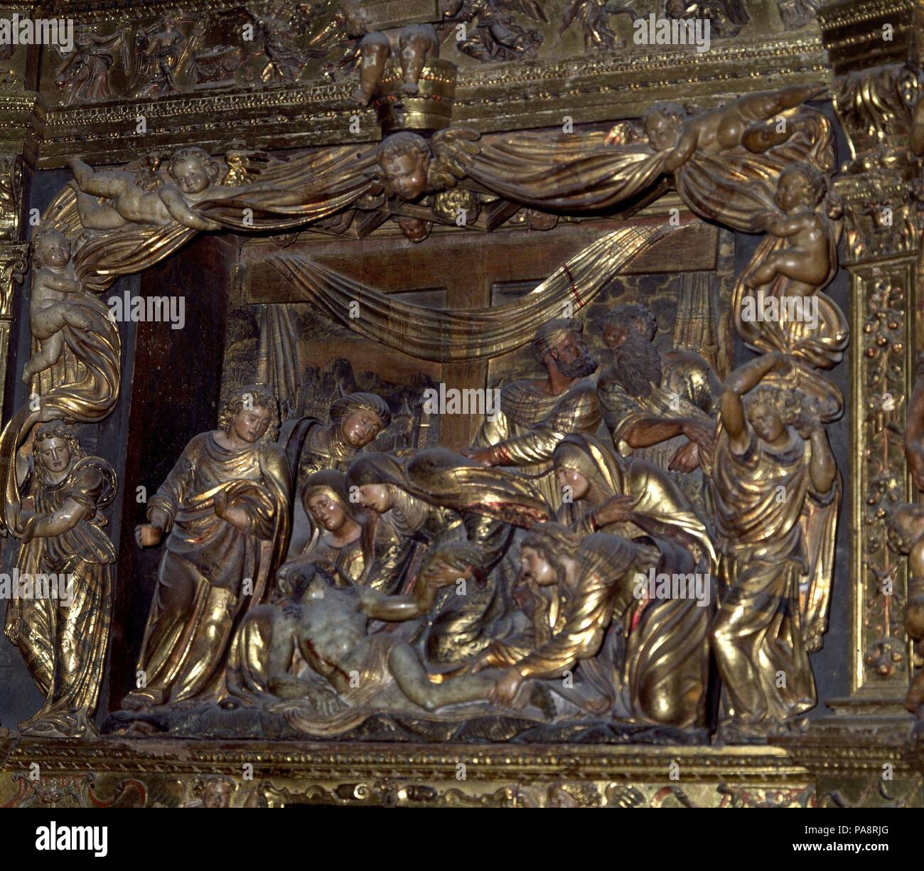 RETABLO MAYOR DET DEL DESCENDIMIENTO. Autore: Damià Forment (1480-1540). Posizione: Catedral, Santo Domingo de la Calzada, La Rioja, Spagna. Foto Stock
