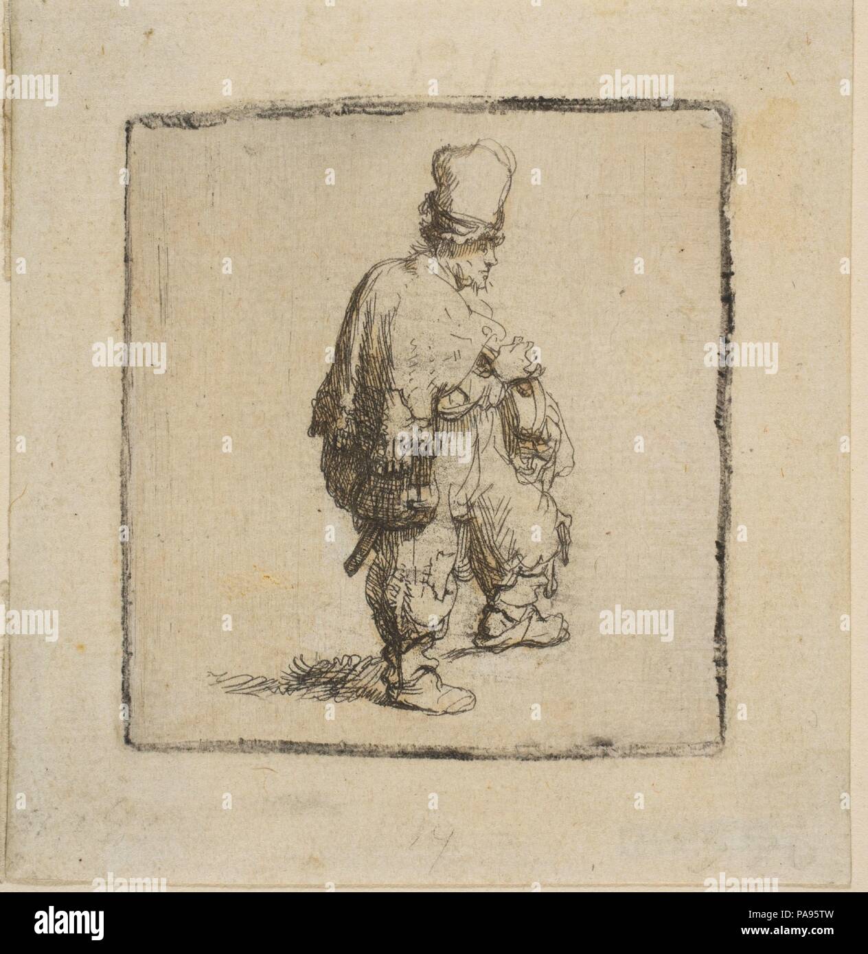 Polander in piedi con le braccia incrociate. Artista: Rembrandt (Rembrandt van Rijn) (olandese, Leiden 1606-1669 Amsterdam). Data: 1630-40. Museo: Metropolitan Museum of Art di New York, Stati Uniti d'America. Foto Stock