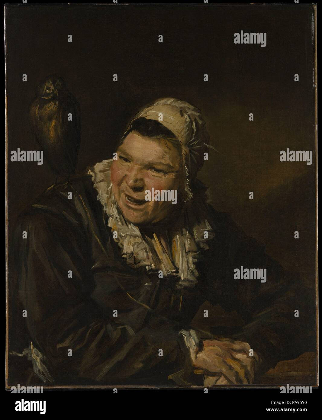 Malle Babbe. Artista: Stile di Frans Hals (olandese, secondo quarto del XVII secolo). Dimensioni: 29 1/2 x 24 in. (74,9 x 61 cm). Nel 1872 Henry James descritto la pittura come 'dincenerito su tela per mezzo di un pennello superbamente fiducioso.' Hals la paternità è stato scontato fin dal 1880 ma la foto deve essere da un vicino inseguitore, e si basa su Hals <i>Malle Babbe</i> dei primi 1630s (Gemäldegalerie, Staatliche Museen di Berlino) o alla perdita di una versione di tale composizione. Il titolo deriva da un'antica iscrizione sul retro della pittura di Berlino e può essere il soprannome di una personalità di Haarlem. In t Foto Stock