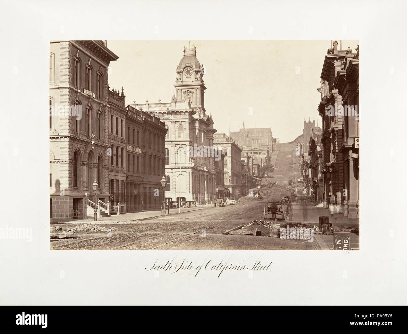 Il lato sud della California Street. Artista: Carleton E. Watkins (American, 1829-1916). Data: 1864, stampati ca. 1876. Museo: Metropolitan Museum of Art di New York, Stati Uniti d'America. Foto Stock