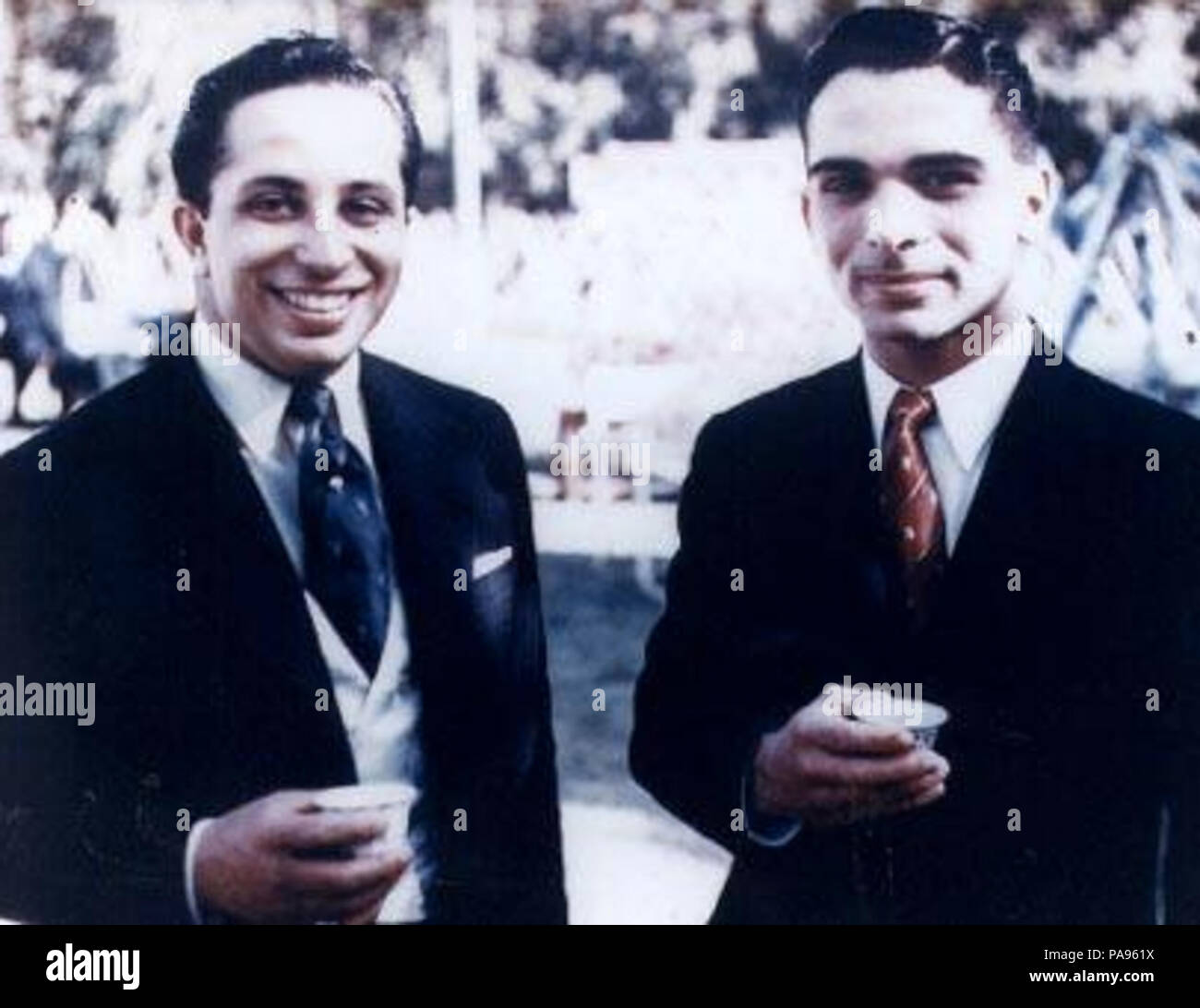 147 re Faisal e Re Hussein 2 1957 Foto Stock