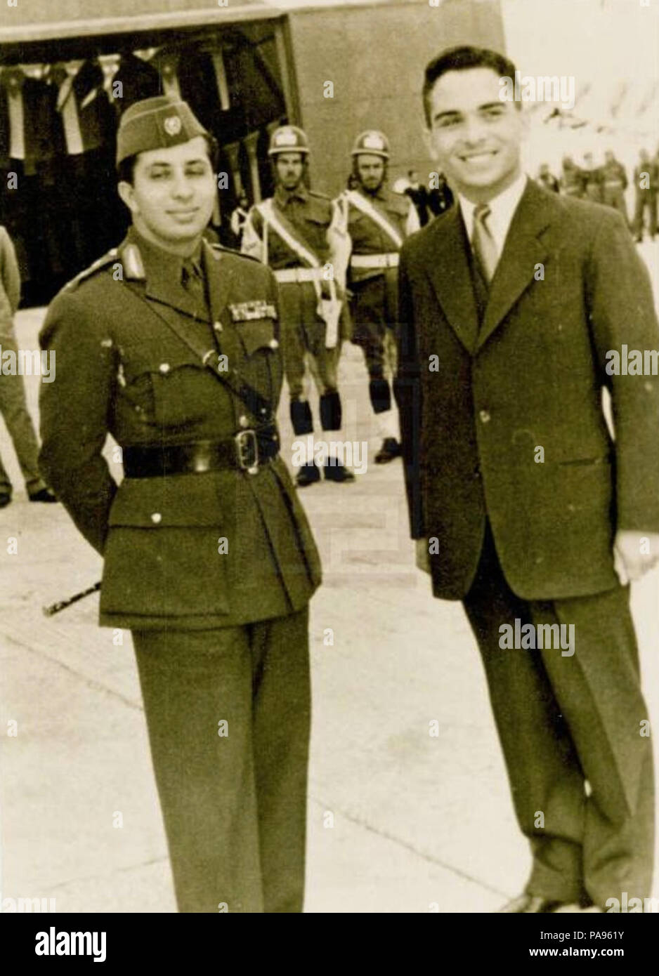 147 re Faisal e Re Hussein 1957 Foto Stock