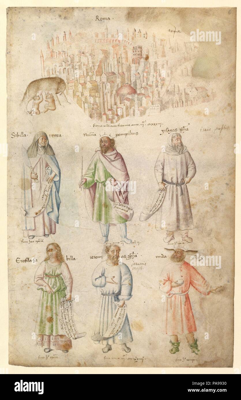 Famoso di uomini e donne dalla classica e antichità biblica. Artista: attribuito a Barthelemy d'Eyck (Netherlandish, fiorì 1444-1469). Dimensioni: 12-3/8 x 7-13/16 in. (31,4 x 19,9 cm). Ex attribuzione: precedentemente attribuito a anonimo, Italiano, Fiorentina, prima metà del XV secolo; precedentemente attribuito a anonimo, Francese, metà del XV secolo. Data: 1450s. Museo: Metropolitan Museum of Art di New York, Stati Uniti d'America. Foto Stock