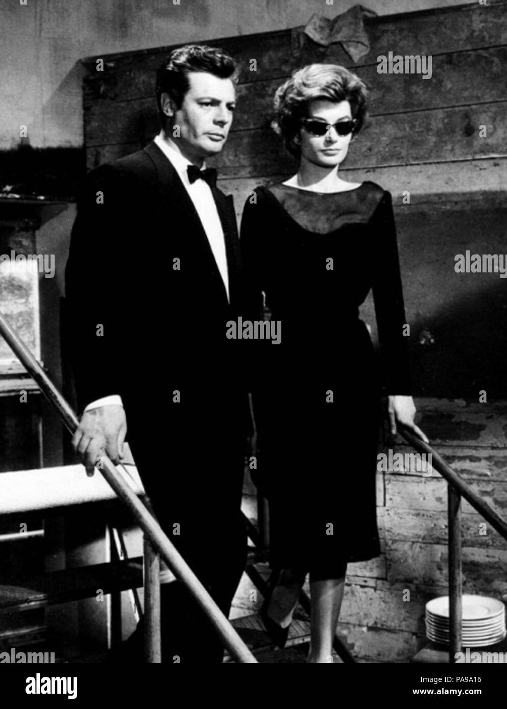 167 Marcello Mastroianni et Anouk Aimée Foto Stock
