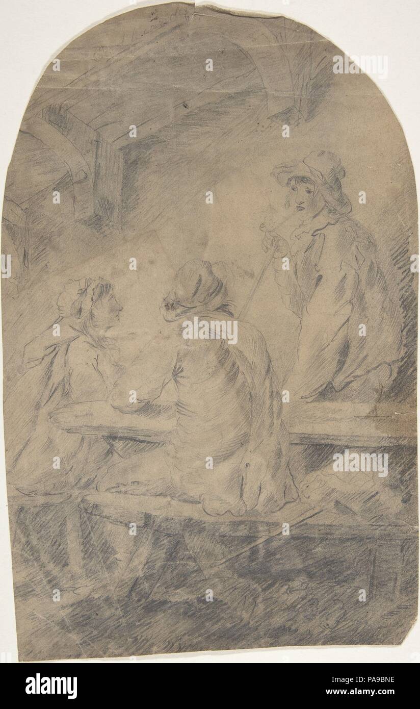 Tre dei contadini. Artista: attribuito a anonimo, francese del XIX secolo. Dimensioni: foglio: 11 3/16 x 7 1/8 in. (28,4 x 18,1 cm). Data: del XIX secolo. Museo: Metropolitan Museum of Art di New York, Stati Uniti d'America. Foto Stock