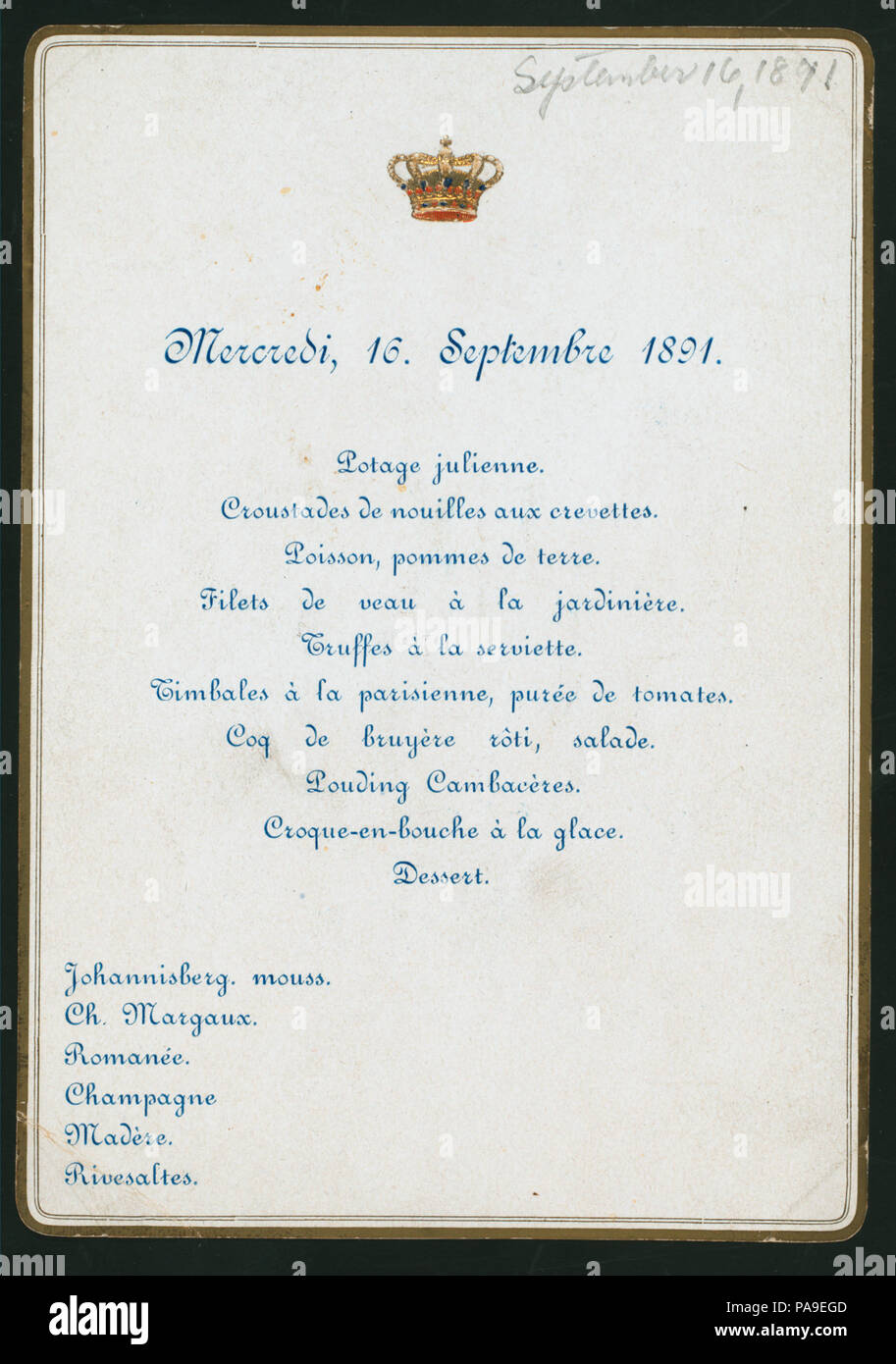 569 per la cena (ZAR E CZARENNA, il re e la regina di Grecia, il principe e la principessa di Galles) (detenute da) (RE CRISTIANO IX di Danimarca) (a) (NYPL ADE-270017-474667) Foto Stock