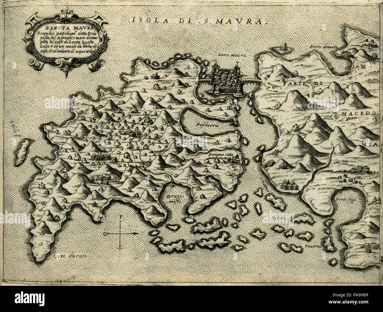 227 SANCTA MAURA - Camocio Giovanni Francesco - 1574 Foto Stock