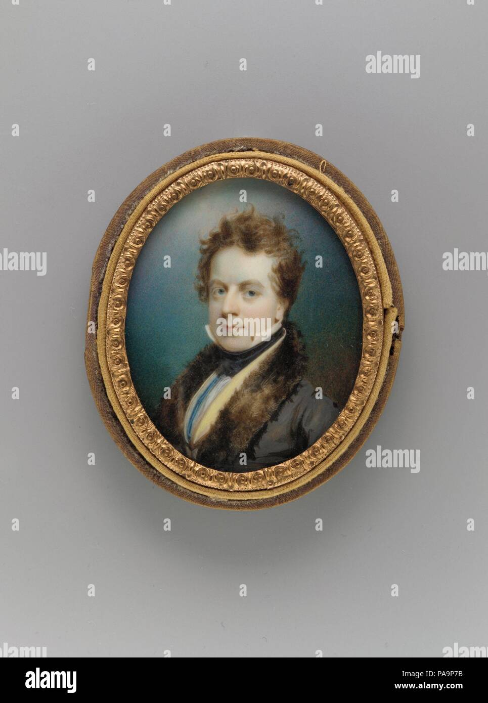 Self-portrait. Artista: Thomas Seir Cummings (American (nato in Inghilterra), bagno 1804-1894 Hackensack, New Jersey). Dimensioni: 3 x 2 1/2 in. (7,6 x 6,4 cm). Data: ca. 1825. Museo: Metropolitan Museum of Art di New York, Stati Uniti d'America. Foto Stock