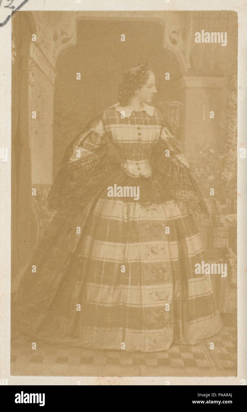 La robe écossaise. Artista: André-Adolphe-Eugène Disdéri (francese, Parigi Parigi 1819-1889). Dimensioni: 5,1 x 8,6 cm. (2 x 3 3/8 in.). Data: 1860s. Museo: Metropolitan Museum of Art di New York, Stati Uniti d'America. Foto Stock