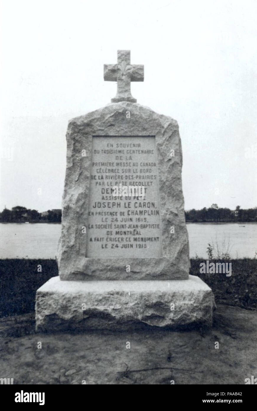 177 monumento au 3e centenaire de la premiere messe sur l Ile de Montreal Foto Stock