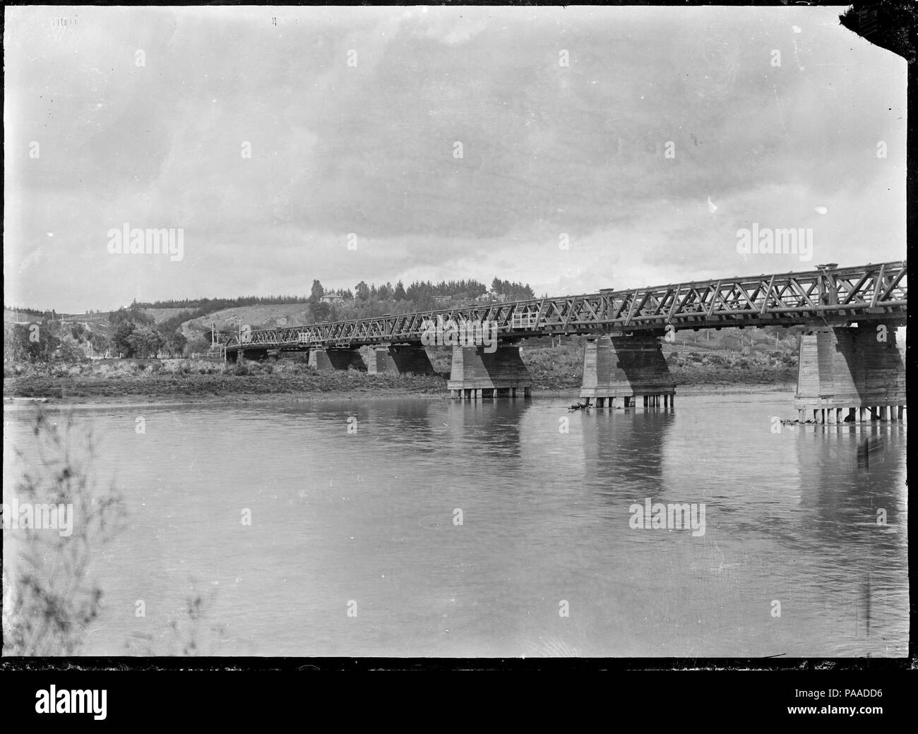 187 Fitzherbert vecchio ponte di Palmerston North, attraverso il Fiume Manawatu Affitto ATLIB 312539 Foto Stock