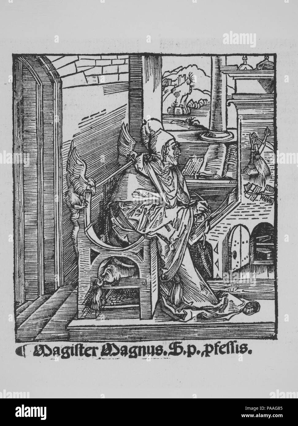 Apocalypsis Figuris cu. Dimensioni: 20 1/16 × 15 3/8 × 5/8 in. (51 × 39,1 × 1,6 cm). Illustrator: Albrecht Dürer (Tedesco, 1471-1528 Norimberga Norimberga). Pubblicato in: Norimberga. Editore: Hieronymus Hölzel , Norimberga. Data: 1511. Museo: Metropolitan Museum of Art di New York, Stati Uniti d'America. Foto Stock