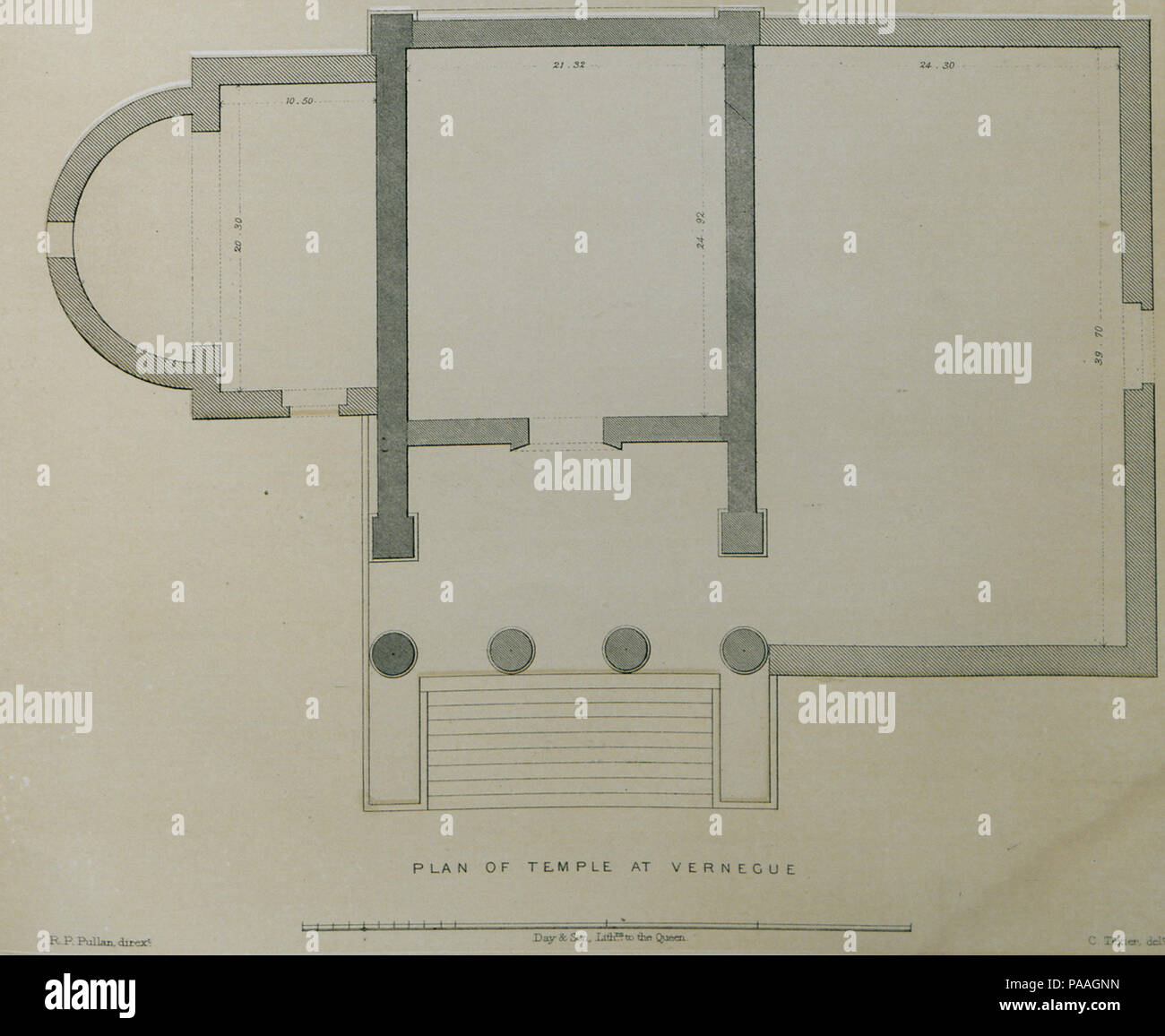 201 Pianta del Tempio a Vernegue - Texier Charles - 1864 Foto Stock