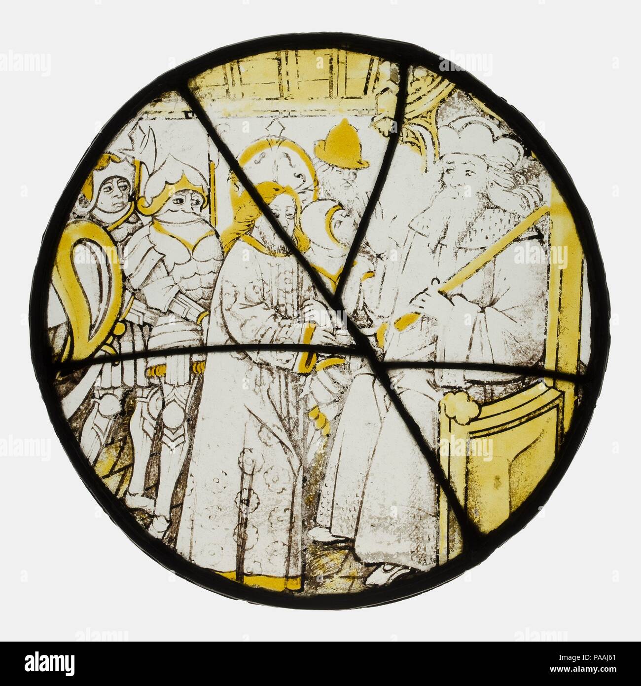 Roundel con Cristo davanti a Pilato. Cultura: Netherlandish Sud. Dimensioni: Complessivamente Diam.: 7 7/8 in. (20 cm). Data: 1480-1500. Museo: Metropolitan Museum of Art di New York, Stati Uniti d'America. Foto Stock