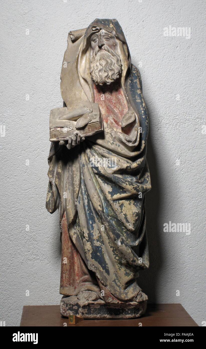 San Bartolomeo. Cultura: francese. Dimensioni: complessivo: 35 1/4 in. (89,5 cm). Data: prima metà del XV secolo. Museo: Metropolitan Museum of Art di New York, Stati Uniti d'America. Foto Stock