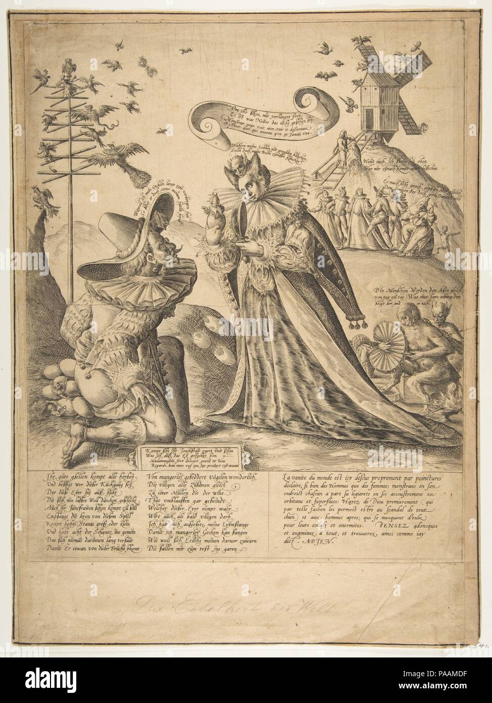 Allegoria sulla vanità. Artista: Anonimo, tedesco del xvii secolo. Dimensioni: foglio: 17 1/16 x 12 1/2 in. (43,3 x 31,8 cm). Museo: Metropolitan Museum of Art di New York, Stati Uniti d'America. Foto Stock