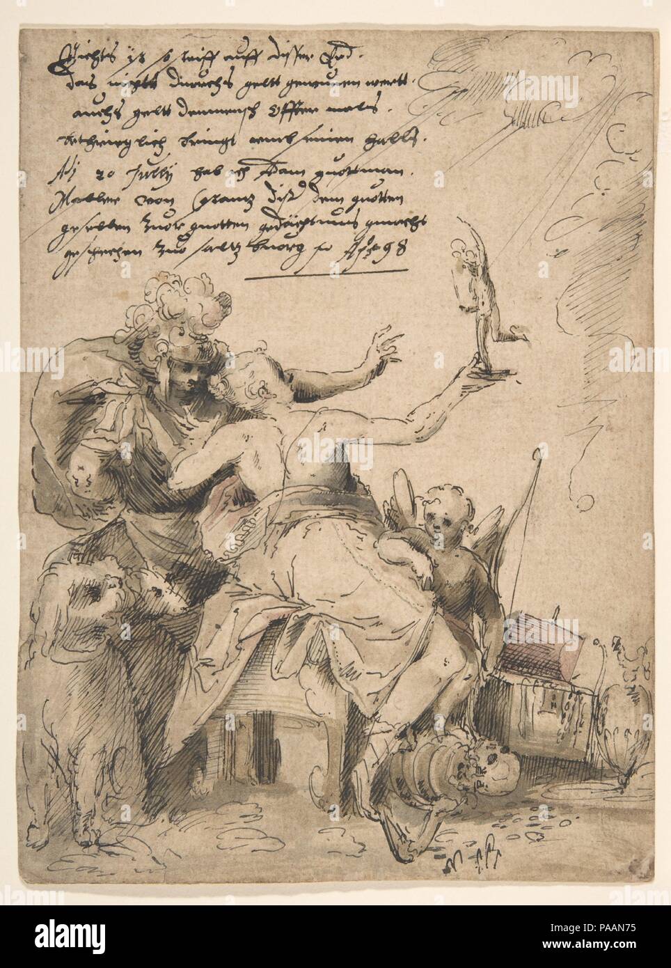 Una Allegoria della ricchezza. Artista: Adam Gutmann (tedesco, Costanza 1567-1637, attivo di Salisburgo). Dimensioni: foglio: 8 x 6 in. (20,3 x 15,2 cm). Data: 1598. Museo: Metropolitan Museum of Art di New York, Stati Uniti d'America. Foto Stock