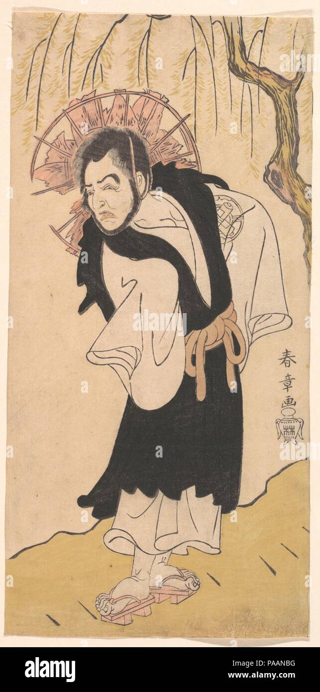 L'attore Nakamura Utaemon I come un monaco sotto un salice. Artista: Katsukawa Shunsho (giapponese, 1726-1792). Cultura: il Giappone. Dimensioni: 12 1/8 x 5 7/8 in. (30,8 x 14,9 cm). Data: 1726-1792. Museo: Metropolitan Museum of Art di New York, Stati Uniti d'America. Foto Stock