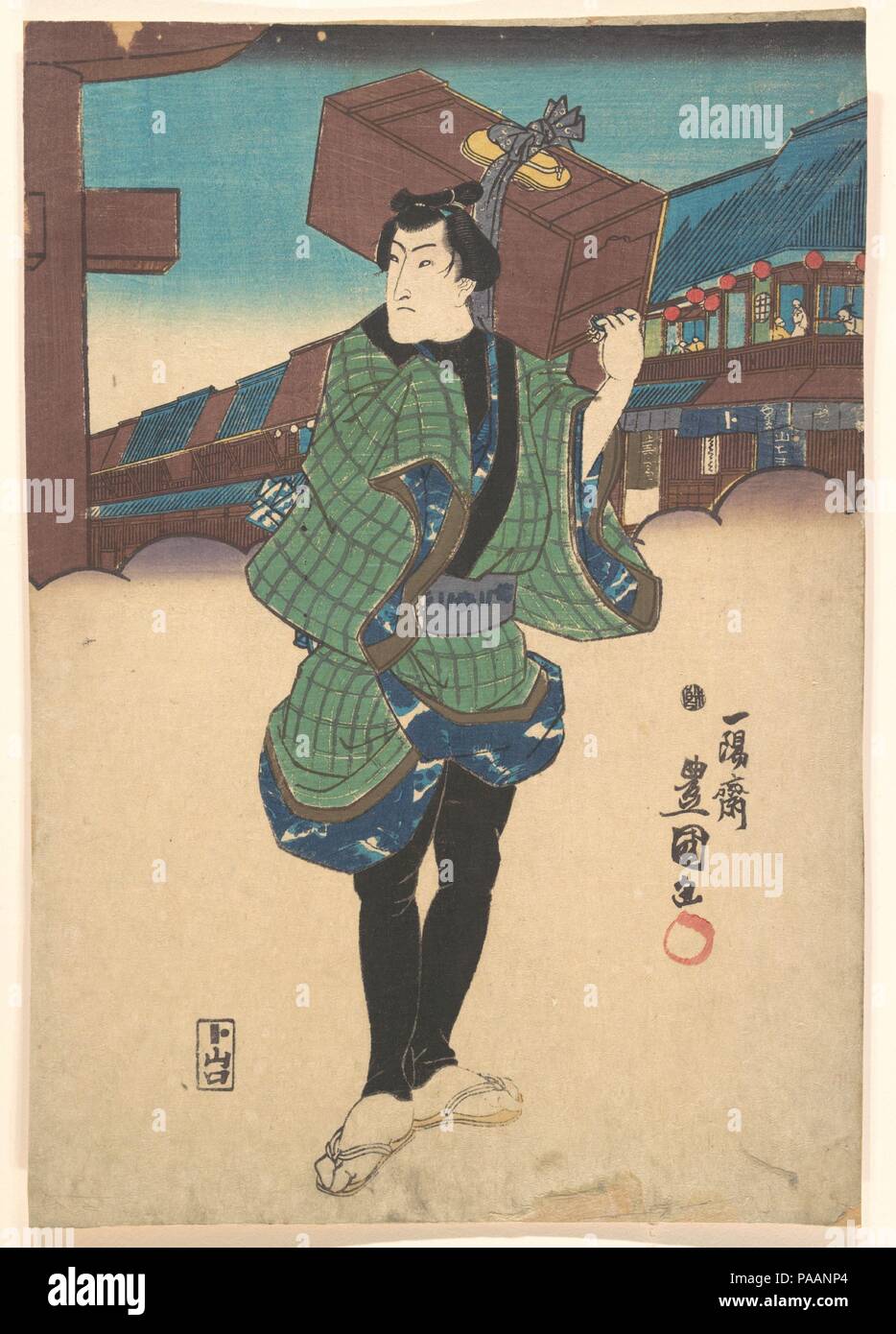 Stampa. Artista: Utagawa Kunisada (giapponese, 1786-1865). Cultura: il Giappone. Dimensioni: Immagine: 14 1/16 x 9 3/4 in. (35,7 × 24,8 cm). Museo: Metropolitan Museum of Art di New York, Stati Uniti d'America. Foto Stock