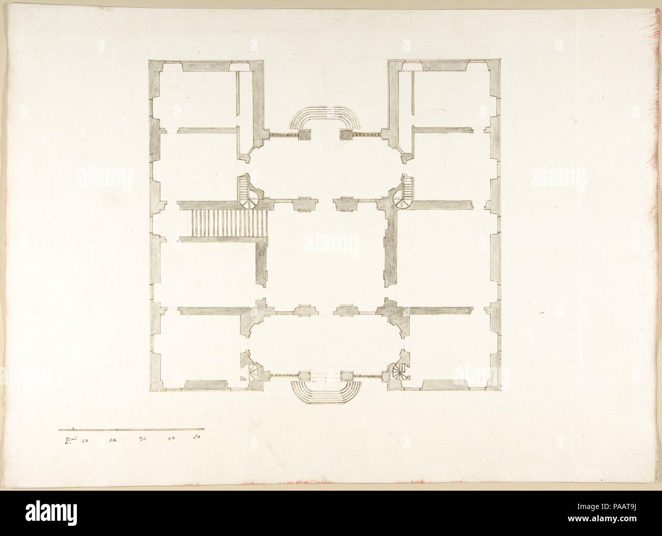 Piano (probabilmente di costruzione in numero di accessione 60.632.62). Artista: Pietro Paolo Coccetti (Cocchetti) (italiano, documentato Roma, 1710-1727). Dimensioni: 13 1/16 x 17 13/16a. (33,2 x 45.2cm). Data: 1710-27. Museo: Metropolitan Museum of Art di New York, Stati Uniti d'America. Foto Stock