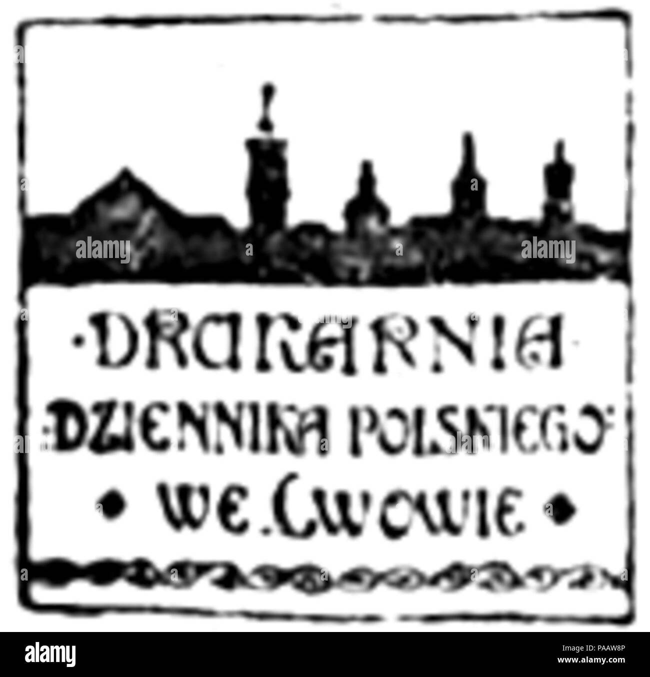 593 Drukarnia Dziennika Polskiego abbiamo Lwowie Foto Stock