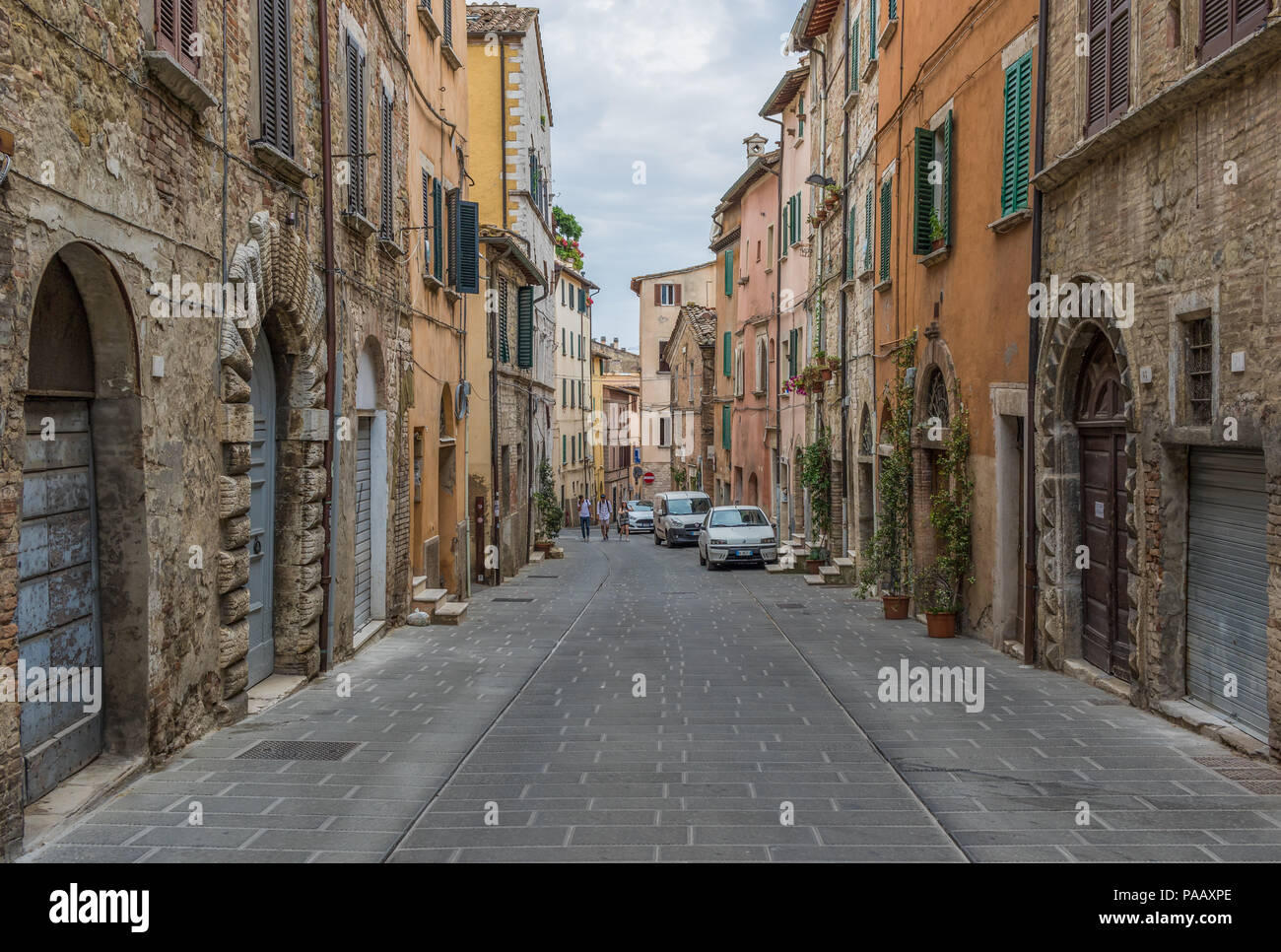 Perugia, Italia - una delle più interessanti città in Umbria, Perugia è famosa per il centro medievale della Città Vecchia e i suoi stretti vicoli Foto Stock