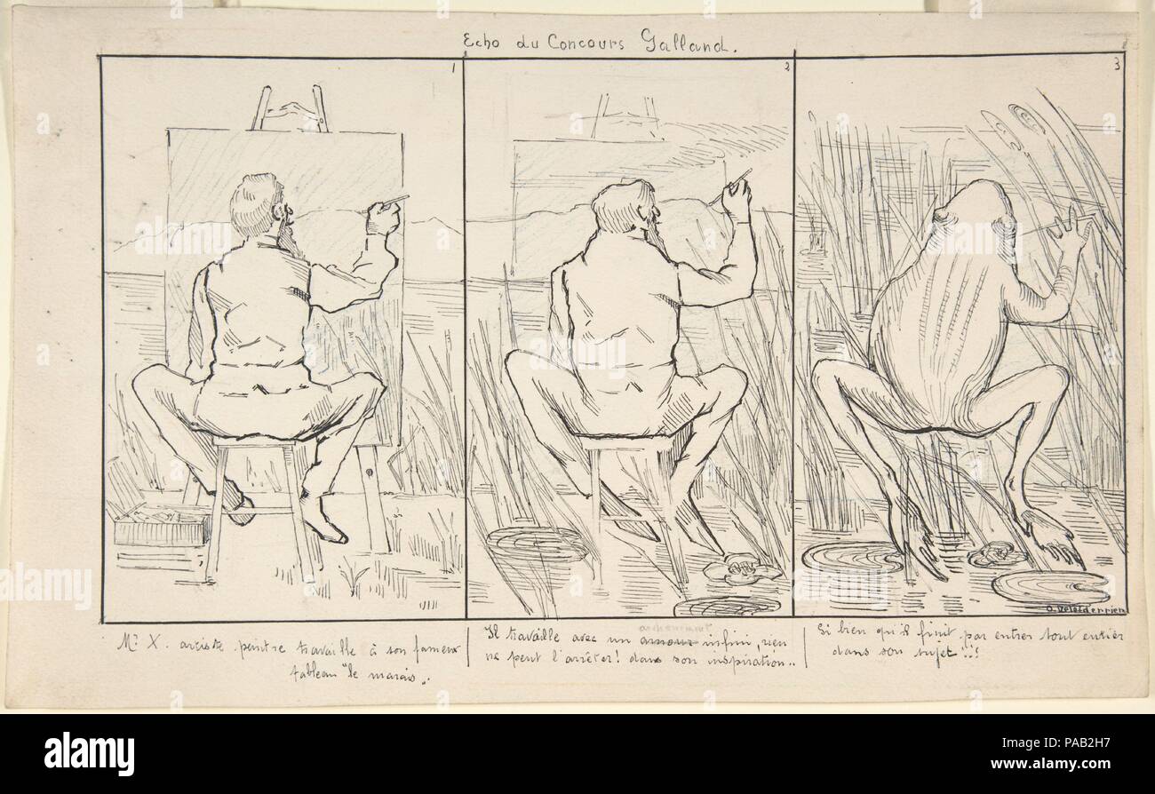 Eco del Concours Galland (Echo du Concours Galland). Artista: O. Deleiderrier (Swiss (?), XIX secolo). Dimensioni: 6 7/8 x 11 1/16 in. (17,4 x 28,1 cm). Data: del XIX secolo. Museo: Metropolitan Museum of Art di New York, Stati Uniti d'America. Foto Stock