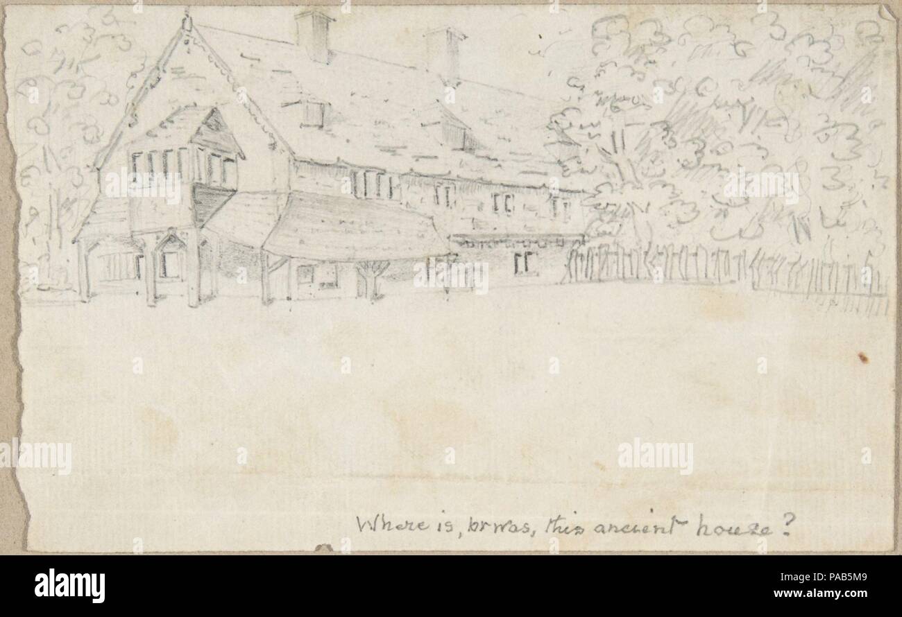 Casa. Artista: Anonimo, britannici del XIX secolo. Dimensioni: Immagine: 3 7/8 x 6 1/8 in. (9,8 x 15,5 cm). Data: del XIX secolo. Museo: Metropolitan Museum of Art di New York, Stati Uniti d'America. Foto Stock